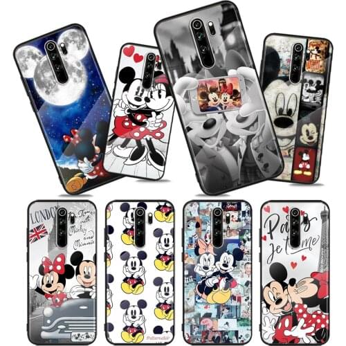 Tempered Glass Cover Mickey Minnie Travel For Xiaomi Redmi Note 10 10S 9T 9S 9 8T 8 7 Pro Max 5G Shockproof Phone Case
