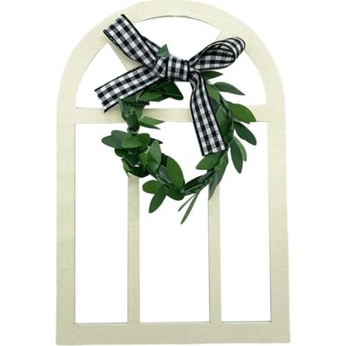 Wooden Farmhouse Window Tiered Tray Decoration Rustic Cathedral Arch Window Sign Shelf Spring Summer Stand Display Photo Prop