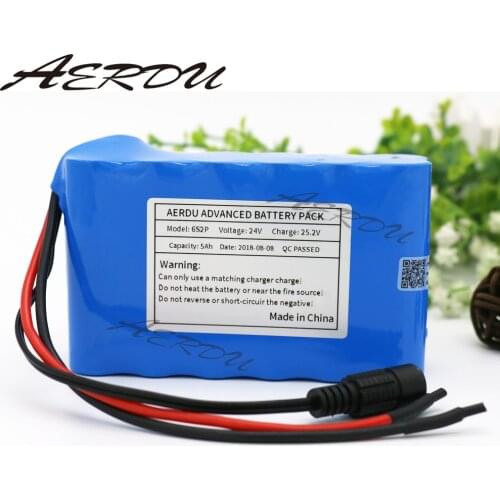 AERDU 6S2P 24V 5Ah 25.2V Li-Ion battery pack lithium batteries for electric motor bicycle ebike scooter toys drill etc with BMS