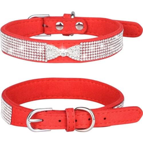 Cute Bling Rhinestone Dog Cat Collars Pet Puppy Kitten Collar Walk Leash Lead for Small Medium Dogs Cats Chihuahua Pug Yorkie