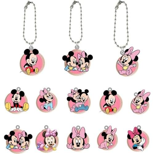 Disney Mickey Mouse Keychain Fashion Personality Schoolbag Buckle Ornaments Acrylic Anime Dolls Resin Jewelry Accessories