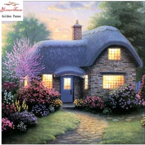 Golden panno,5D,diy diamond embroidery,full,round,Diamond Painting,Cross Stitch,3D,diamond,Mosaic,Needlework,warm house 728Q