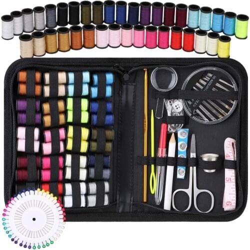 128 Pcs Sewing Kit DIY Knitting Sewing Box Portable Travel Tool Set Thread Sewing Accessories Needle Thread Stitching Embroidery