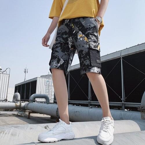 New Camouflage Tooling Shorts MenS Korean Fashion Brand Summer Boys' Students' Youth Loose Casual 5-Point Pants Sports Trousers