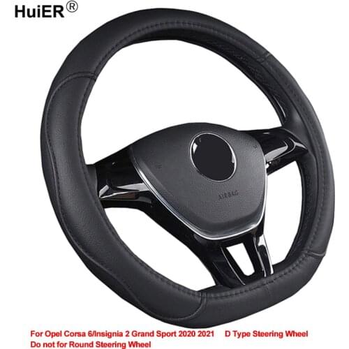 D Type Car Steering Wheel Cover For Opel Corsa 6 / Insignia 2 Grand Sport 2020 2021 Braid on the Steering wheel Car Accessories