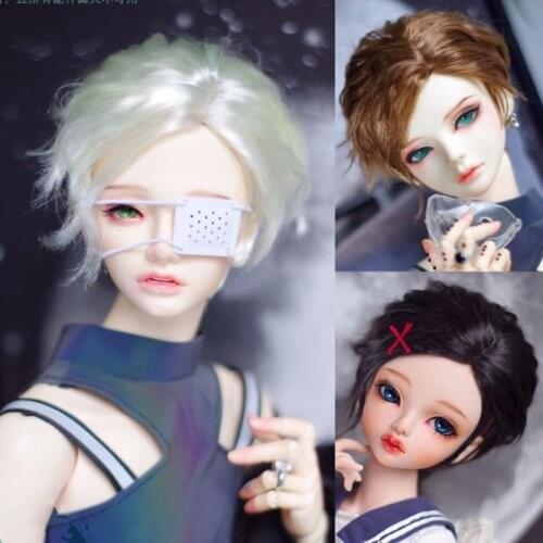 BJD doll wig suitable for 1/6 1/4 1/3 MSD size short hair soft silk partial parting imitation mohair doll accessories