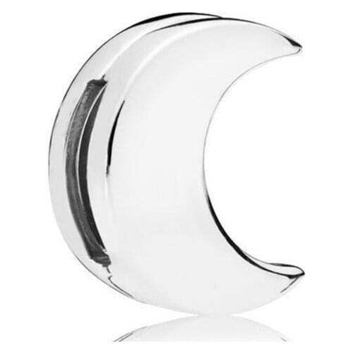 Genuine 925 Sterling Silver Bead Charm Reflexions Moon Clip Stopper Lock Beads Fit Women Pan Bracelet Diy Jewelry