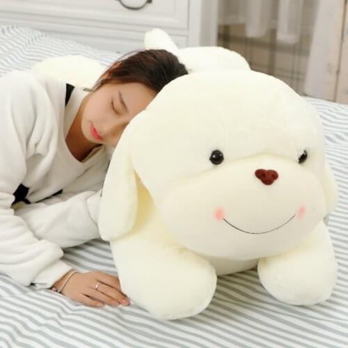 100CM kawaii Long Pillow Teddy dog Plush Toys Cute Stuffed Soft Animal Dog Sleeping Cushion for Children Baby Girls Gifts
