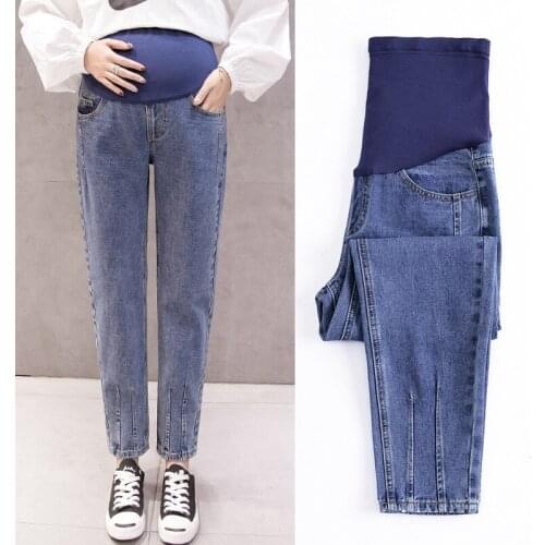 Straight Boyfriend Loose Jeans Maternity Abdominal Pants High Waist Trousers For Pregnant Women Casual Pants Pregnancy Jeans