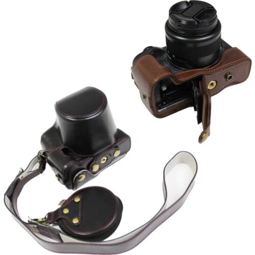 Luxury Pu Leather Camera Bag Half Body For Canon EOS M6 II EOSM6 II M6 Mark II Camera case Protective Body Cover Skin