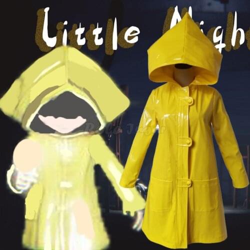 S-3XL Game Little Nightmares 2 Six Cosplay Costume Yellow Coat Horror Halloween Party Show Clothes C101M141