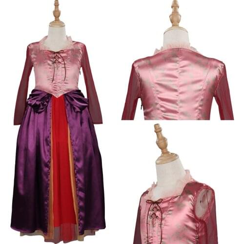 Sarah Sanderson Cosplay Costume Dress Outfits Kids Girls Halloween Carnival Suit