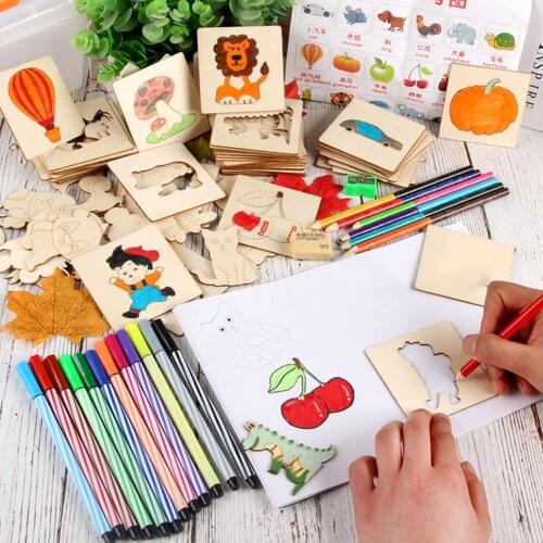 100pcs Drawing Boards Set Children Educational Coloring Book Paint Learning Coloring Board drawing board Wooden Drawing toy
