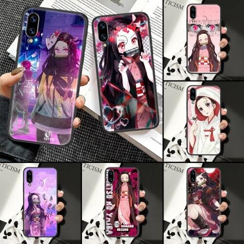Kamado Nezuko Demon slayer Phone Case For Huawei Honor 6A 7A 7C 8A 8X 8 9 9X 10 10i 20 Lite Pro black silicone funda luxury
