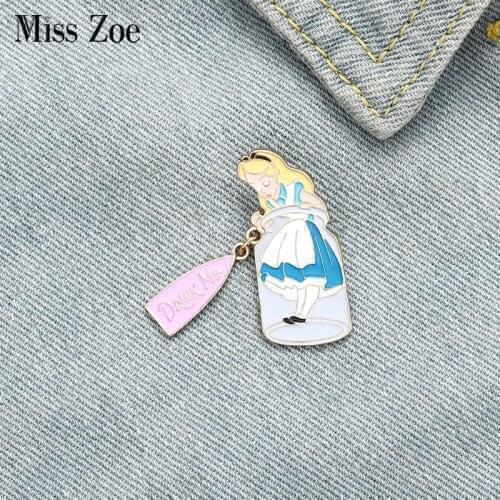 Fairy Tale Enamel Pins Custom Girl Princess Dream Brooches Bag Clothes Lapel Pin Alice Badge Jewelry Gift for Kids Friends