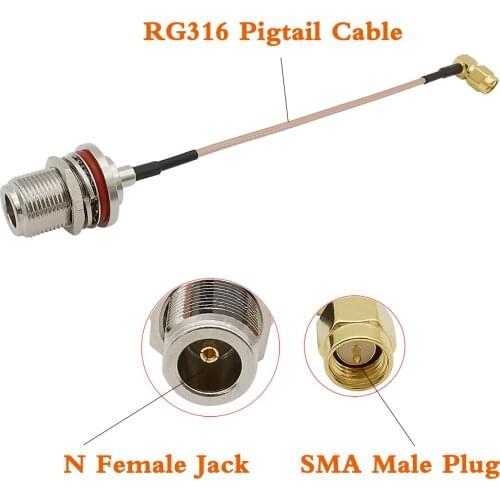 SMA Male Plug Right Angle to N Female Jack RG316 Pigtail Cable SMA to N Type RF Coaxial Cables Jumper Cables Length 1m,2m,5m,10m