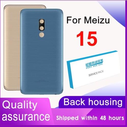 Back Housing Replacement For Meizu 15 Back Cover Battery Glass for Meizu 15 Door Rear Replacement Case with Camera Frame