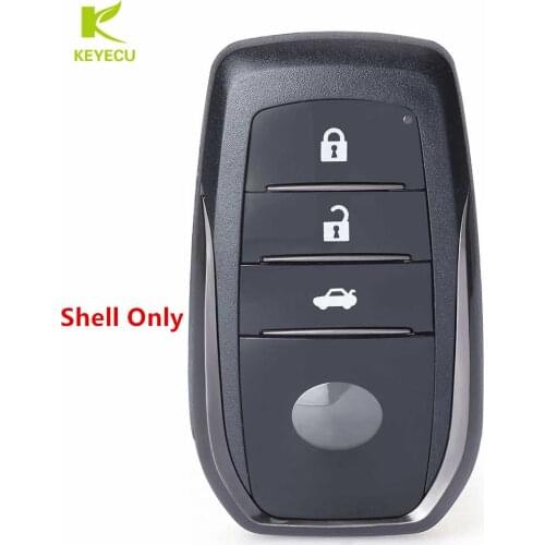 KEYECU Replacement New Smart Remote Key Shell Case Fob 3 Button for Toyota Highlander Land Cruiser + Uncut Blade