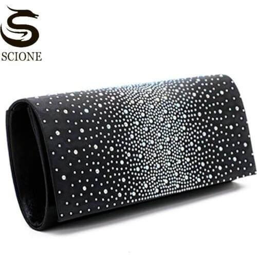 2021 New Women Diamond Evening Bag Fashion Elegant Clutch For Ladies Solid Color Crossbody Shoulder Bags Chain Purse XA300M
