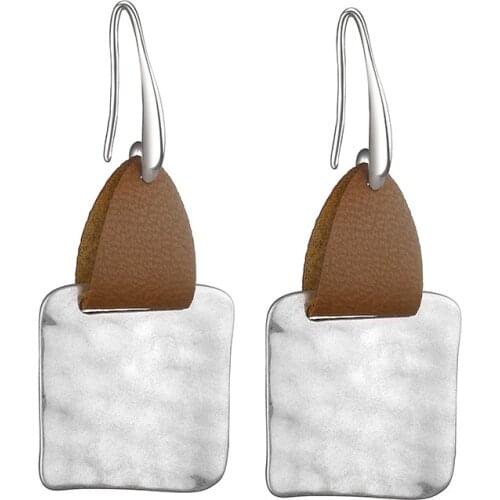 ZWPNON 2020 Fashion Square Hollow Zinc Alloy Dangle Earrings Vintage Design Copper Alloy Pendant Ethnic Earrings Women Jewelry