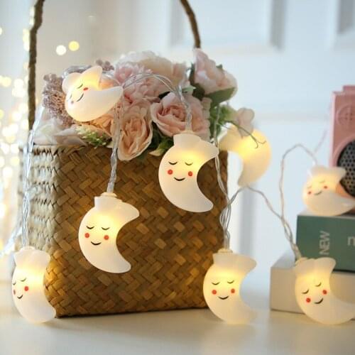 1.5M LED Star Moon Clouds Fairy Garland String Lights New Year Christmas Wedding Home Indoor Decoration Light Battery Powered