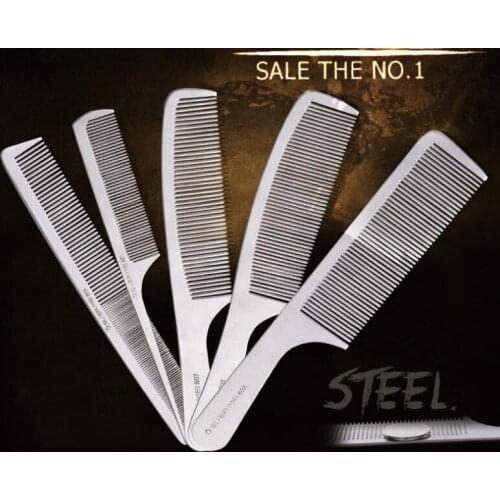 1pc Comb Salon Stainless Steel comb Hair Cutting anti-static comb Hair care products Durable