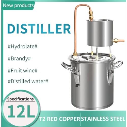 12L Home Moonshine Alcohol red copper cup Distiller 3Gal used for Alcohol Making Home Wine DIY Beer Distilling Equipment