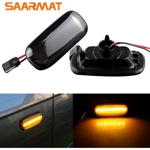 2X Smoked Lens Amber LED Side Marker Turn Signal Indicator Repeater Lights For Audi A3 S3 8P A4 S4 RS4 B6 B7 A6 S6 RS6 C6 05-08