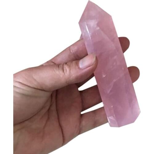 40-50mm Natural Rock Pink Rose Quartz Crystal Stone Point Healing Hexagonal Wand Treatment Stone Mineral stones and crystals 94