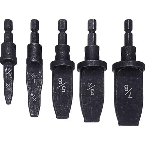 5pcs/set 1/4"-7/8" swaging tool drill bit set Air Conditioning copper pipe Expander Swaging Drill Tools Easy Install