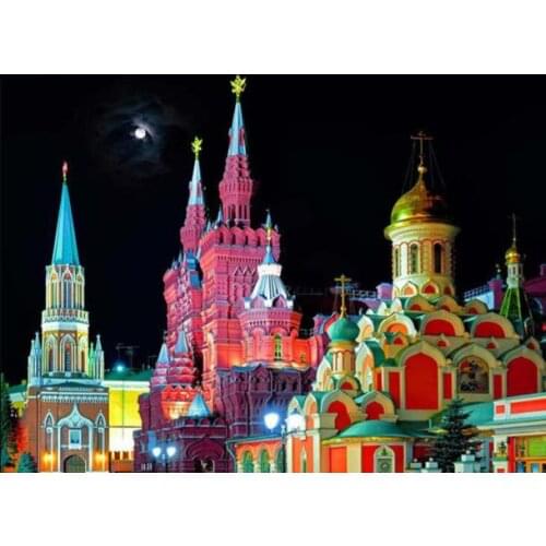 Diamond Embroidery Landscape Moscow Castle Full Square Rhinestone 5D DIY Diamond Painting Cross Stitch Mosaic Decor Home Gift