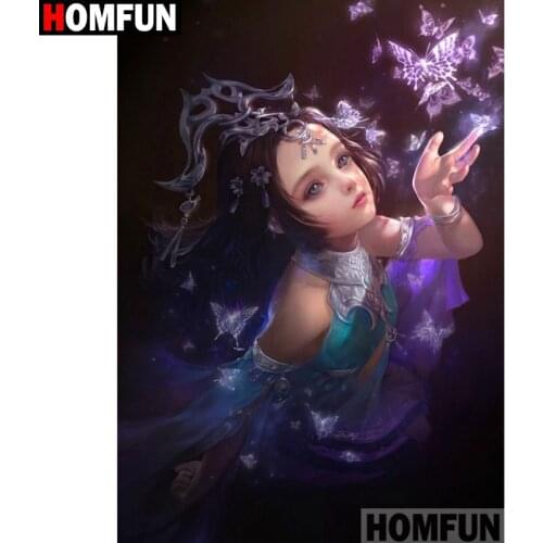 HOMFUN Full Square/Round Drill 5D DIY Diamond Painting "Flower beauty" Embroidery Cross Stitch 5D Home A08091