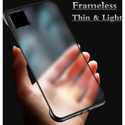Frameless Hard PC Phones Case for iPhone 11 Pro Max 6 6S 7 8 Plus XR X XS Solid Matte Cover Back Borderless Ring Holder Capinhas