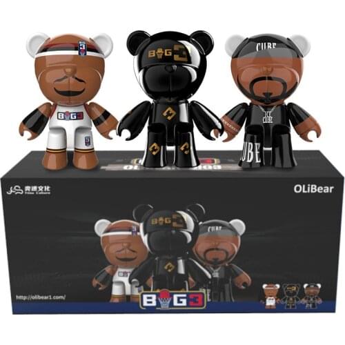 Action Figure Allen Iverson Oli Bear # Big 3 Basketball 65mm PVC Model Figurine Anime Dolls Toys Birthday Gifts Collection