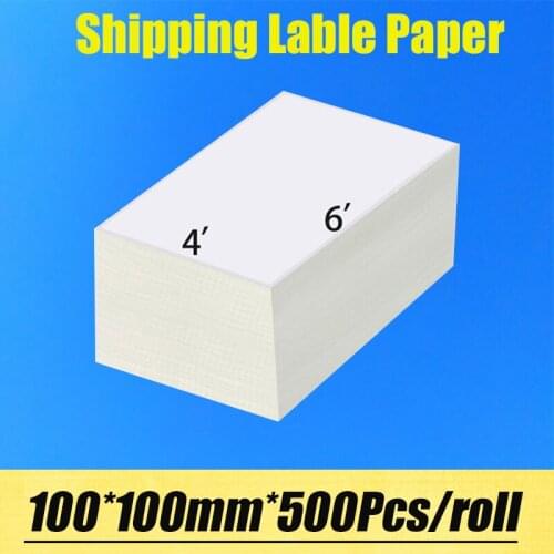 Thermal Shipping Label Paper Pack of 500 4x6 / 4x4 Fan-Fold Labels ommercial Grade