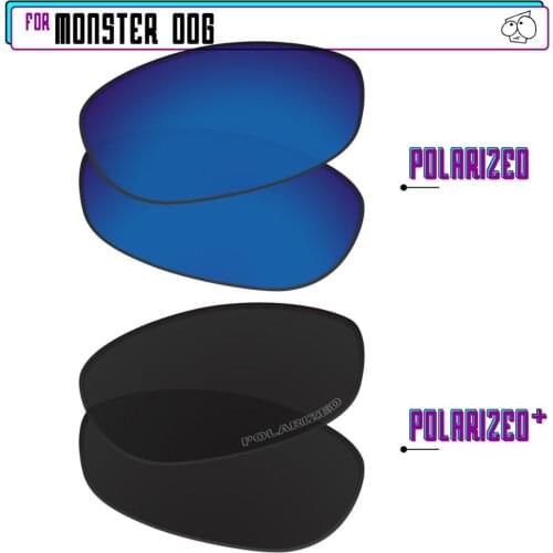 EZReplace Polarized Replacement Lenses for - Oakley Monster Dog Sunglasses - BlackPPlus-SapphireP