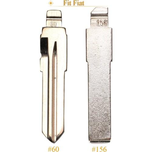 Kutery 10pcs #60 #156 Flip Remote Key Blade SIP22 Fob For Fiat 500 Original GT15R Uncut Blank Blade