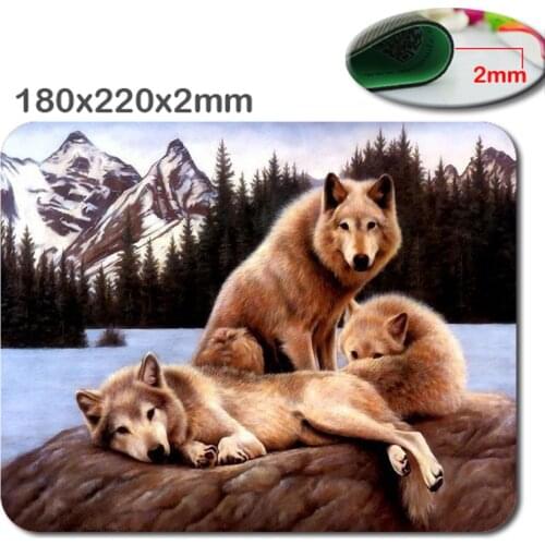 Snow Wolf Wholesale Customized Rectangle Non-Slip Rubber 3D printing gaming rubber durable notebook mouse pad 220mm*180mm*2mm