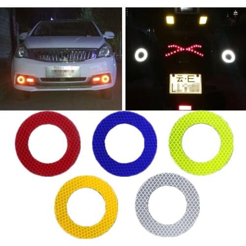 Circle Angel eyes Car Warning Tape Strip Stickers Light Reflector Protective Sticker Reflective Film Car Safety Mark Reflective