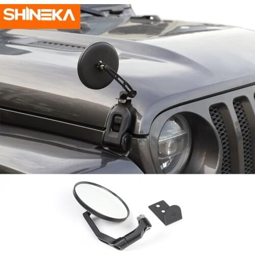 Hood Cover Backup Mirror for Jeep Wrangler JL 2018 2019 2020 Car Accessories Iron + Glass + ABS Black Avoid Blind Spots for jl