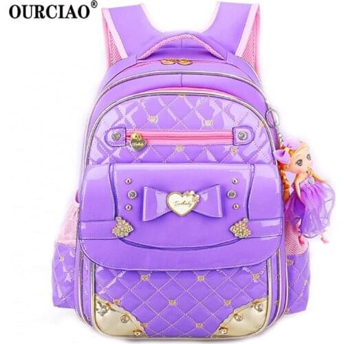 Fashion School Backpacks Children School Bags High Quality PU Backpack Girls Book Bag 1 - 3 - 6 Grade Schoolbag 2021