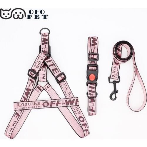 Fashion Pet Dog Collar Set No-Pull Dog Harness Leash Set Durable Adjustable Dog Leash French Bulldog Pet Supplies
