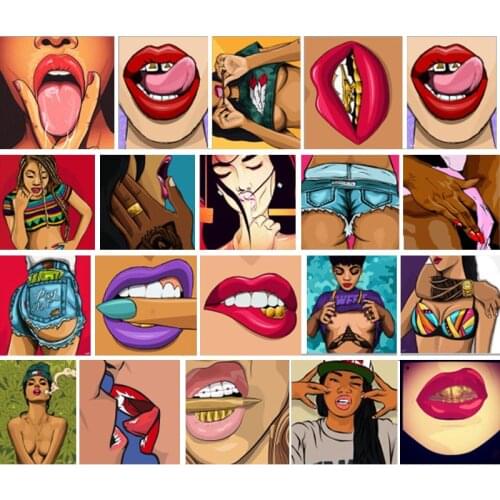 47Pcs/Set Creative Tease Vulgar Sexy Beauty Girls Wall Stickers Fashion Personality Styling PVC Waterproof Skateboard Sticker