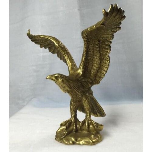 Delicate Chinese Collectable Handmade Carving Vivid Bronze Statue Eagle