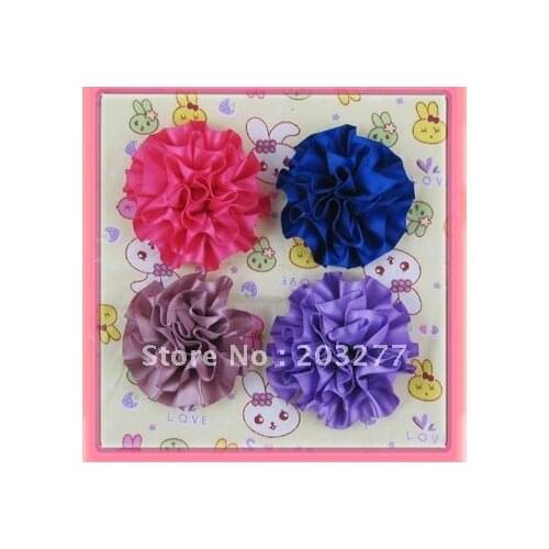 Wholesale - 36pcs/lot 12colors for your choose 6cm Satin ribbon flowers Free Shipping