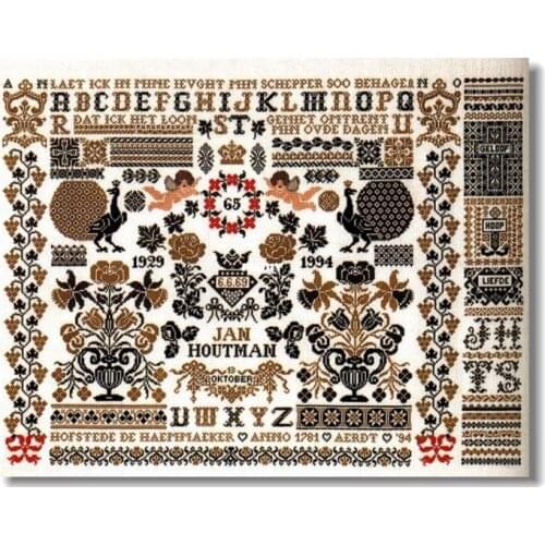 Angel Garden Alphabet Puzzle 86-66 Cross Stitch Set Cross-stitch Kit Embroidery Needlework Craft Packages Cotton Fabric Floss