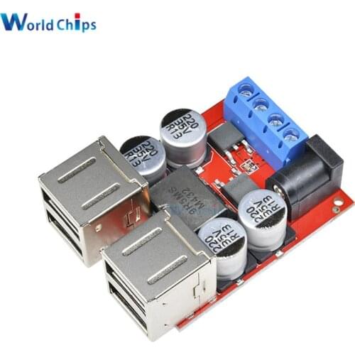 DC-DC Buck Step-down Vehicle Charging Module 8V-35V to 5V 8A 40W 4 Port USB Power Charging Hub Board Distributor Mobile Charger