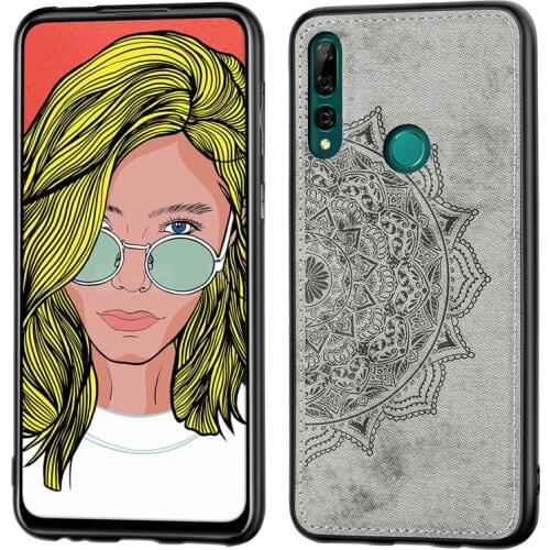 Shockproof case for huawei P Smart Z Case 3d flower floral silicone fabric back cover for huawei Y9 prime 2019 magnetic Case