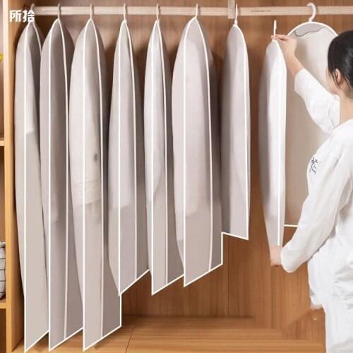 Dust cover for clothes Transparent Dust Bag Clothes Hanging Bag Coat dust cover household clothing cover 120 cm garment bags