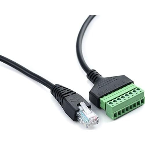 RJ45 Ethernet Male To 8 Pin AV Terminal Screw Adapter Converter Block Plug cable for CCTV camera
